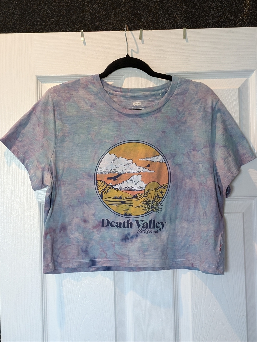 One Of A Kind Ice Dyed Levi Crop, Size L